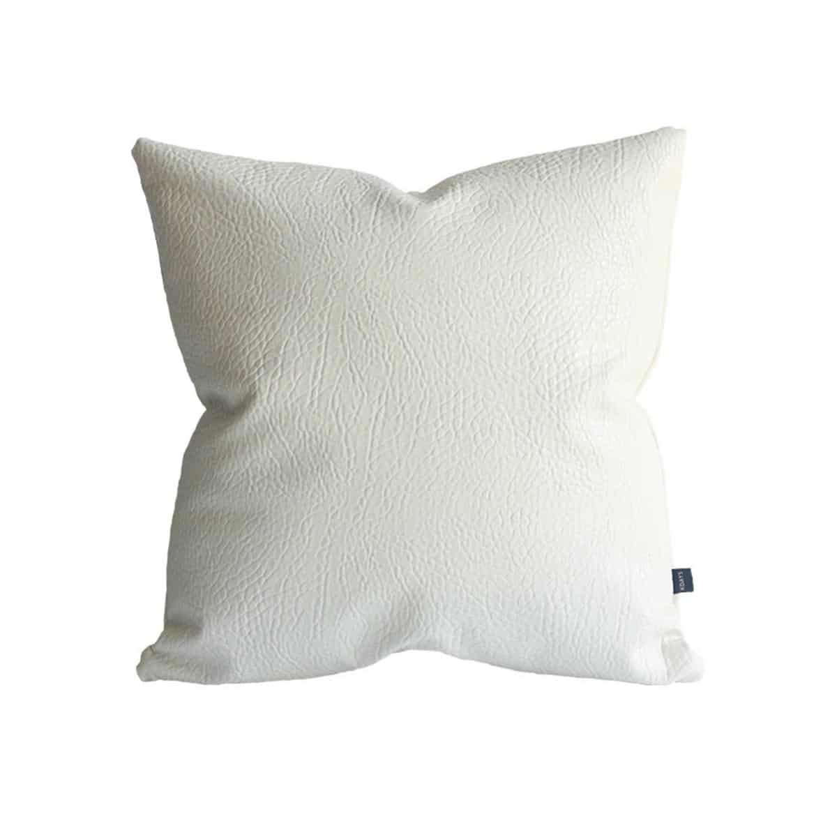 Cushion Covers Genuine Strap, White Leather Pillow