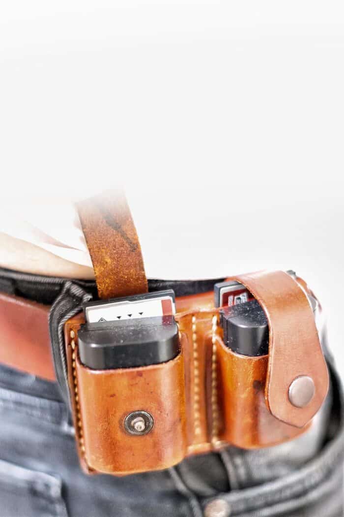 Battery and card holder for belt