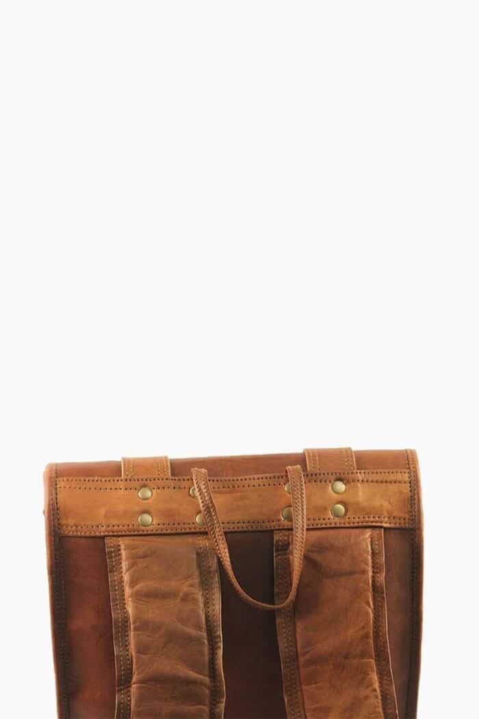 Brown leather vintage backpack II