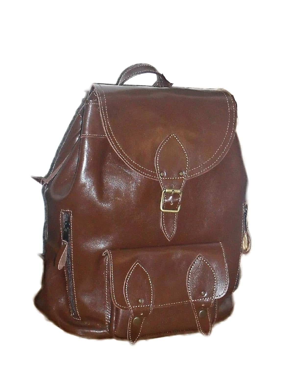 Leather Backpack Customizable - Genuine Strap