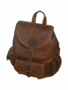 Leather Backpack vintage brown Suede