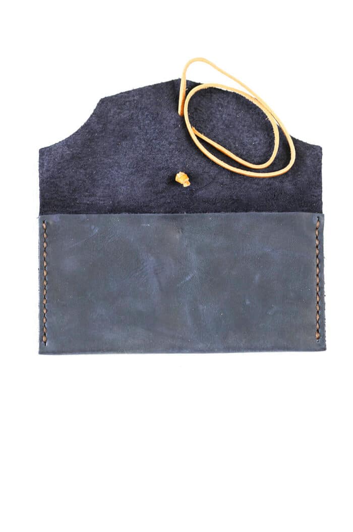 purple suede Leather Tobacco Pouch