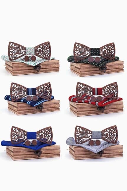 Bow tie Gentleman Wood Papillon multicolor