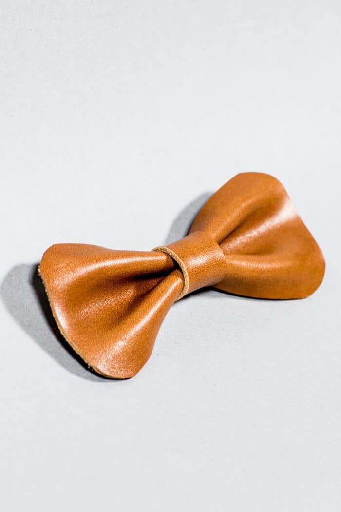 brown Bow tie leather