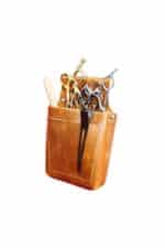 LEATHER BARBER POUCH BROWN PORDUCT