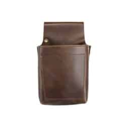 LEATHER BARBER POUCH DARK BROWN product