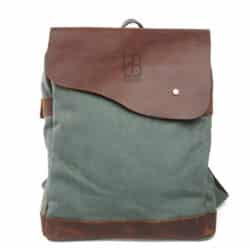 Burgos Green Natural leather and textile backpack