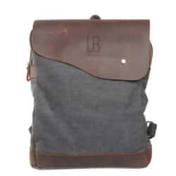 Burgos Grey Natural leather and textile backpack