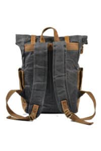 Boston leather backpack and textile Grey