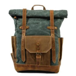 Boston leather backpack and textile turquoise