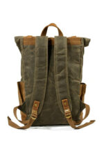 Denver leather backpack and textile Green