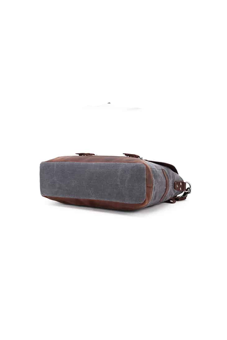 Leather shoulder bag and textile URBAN Little Goteborg Grey