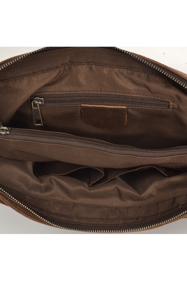 Leather shoulder bag and textile URBAN London Brown - Genuine Strap