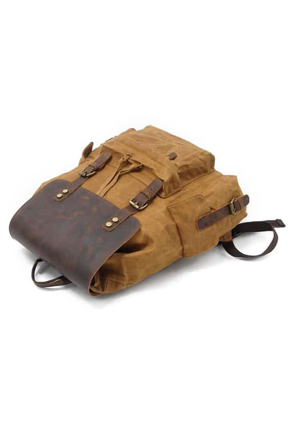 Mantova leather backpack and textile