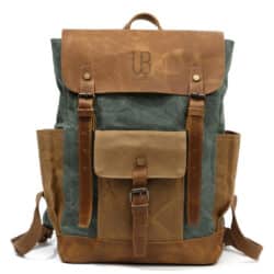 Memphis leather backpack and textile green