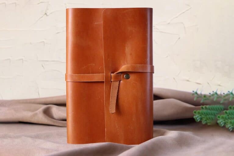Personalized Leather Book Sleeve brown