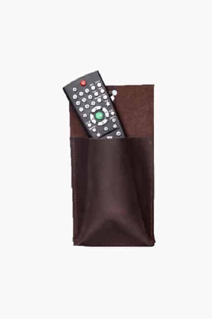 Leather wall pocket remote control
