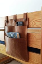leather bed organizer lifestyle photo couch storage