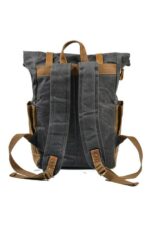 Boston leather backpack and textile Grey - Image 3