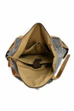 Boston leather backpack and textile Turquoise - Image 3