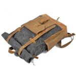Boston leather backpack and textile Turquoise