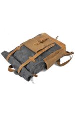 Boston leather backpack and textile Coffee