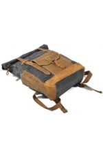 Boston leather backpack and textile Grey - Image 4