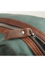 Burgos Green Natural leather and textile backpack - Image 3