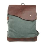Burgos Green Natural leather and textile backpack