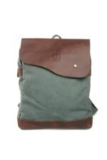 Burgos Green Natural leather and textile backpack