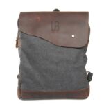 Burgos Grey Natural leather and textile backpack