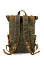 Denver leather backpack and textile Grey - Image 2