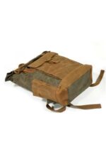 Denver leather backpack and textile Green - Image 7