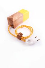 Edison table lamp wood desk lamp yellow cable option