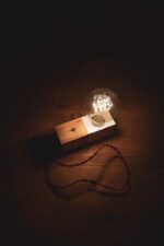 Edison table lamp wood desk lamp on desk