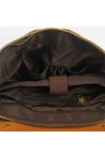 Laptop bag leather and textile Oxford Coffee - Image 5