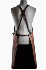 Leather apron chest pocket – close-up detail of front chest pocket and neck strap