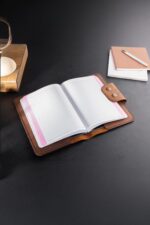 Black leather journal notebook size comparison A5 book cover