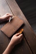 Brown leather journal notebook notepad handmade A5 diary