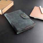 Black leather journal notebook notepad handmade A5 diary