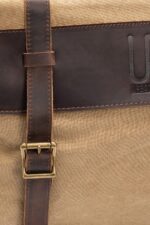 Leather shoulder bag and textile URBAN Cardiff Khaki - Image 4