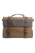 Leather shoulder bag and textile URBAN Cardiff Coffee