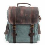 Lugano 2 Blue Natural leather and textile backpack