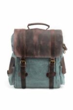 Lugano 2 Blue Natural leather and textile backpack