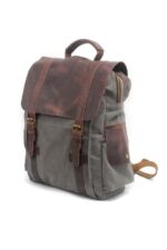 Lugano 2 Green Natural leather and textile backpack - Image 3