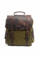 Lugano 2 Green Natural leather and textile backpack - Image 2