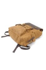Mantova leather backpack and textile Brown - Image 4