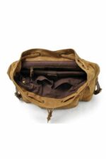 Mantova leather backpack and textile Brown - Image 3