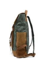 Memphis leather backpack and textile Coffee - Image 3