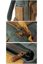 Memphis leather backpack and textile Coffee - Image 5